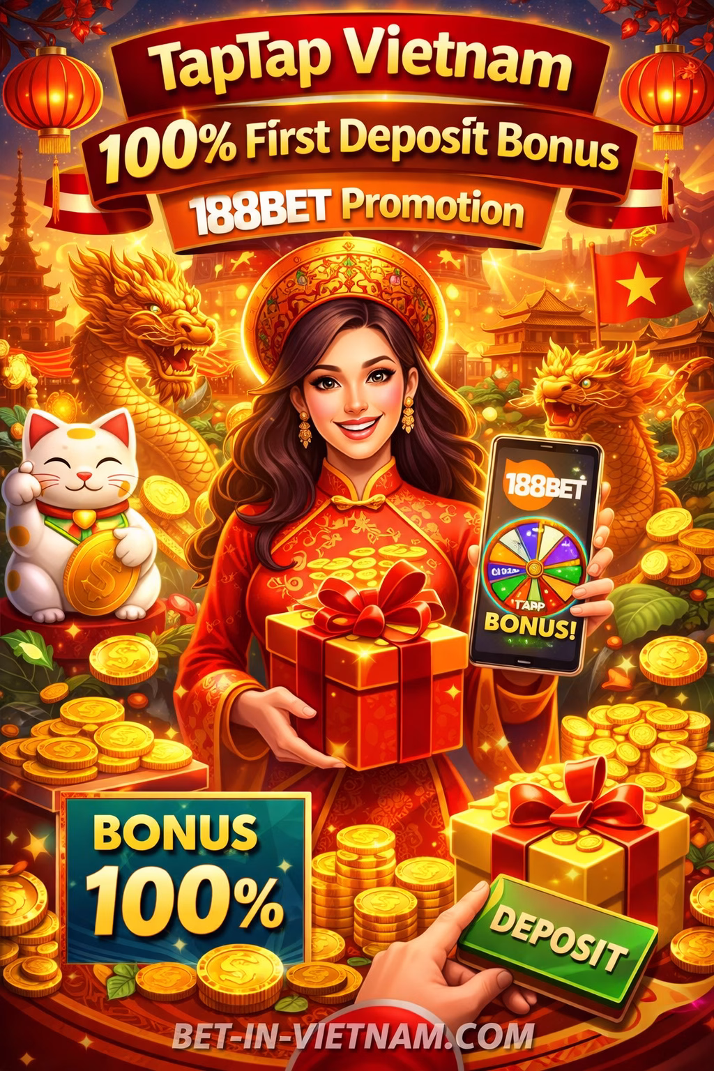 TapTap Vietnam 100% First Deposit Bonus – 188BET TapTap Promotion Guide 🎁